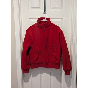 Vintage Members Only Size 38 80s Red Wool Blend Bomber Jacket Coat